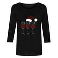 thumbnail image 5 of Wiyuqeen Christmas Women's 3/4 Sleeve T-Shirt Holiday Graphic Print Casual Comfortable Fit Tee Crew Neck Plus Size Tops S-5XL, 5 of 7