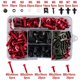 thumbnail image 5 of Universal Motorcycle Fairing Bolts Screws Nuts Kit 195pcs Bodywork Red, 5 of 5