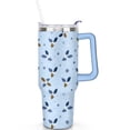 thumbnail image 2 of Christmas Blue Holly Berries 40 Oz Tumbler with Handle Lid and Straw Stainless Steel Double Walled Vacuum Insulated Cup Merry Christmas Gifts Tumbler for Women Men Friends Outdoor Indoor, 2 of 6