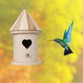 thumbnail image 4 of Casa de madera natural Yuyangstore para pájaros comedero al aire libre Agujero del corazón, 4 of 7