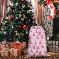 thumbnail image 4 of Christmas Bags Drawstring,Pink Christmas Tree Pattern Large Xmas Christmas Gift Bags,Reusable for Xmas and New Year Party Favors and Supplies,27.6" X 19.7", 4 of 5