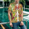 thumbnail image 6 of Lsque Bright Mushrooms Pattern Mens Polo Golf Shirts Funny Graphics Shorts Sleeve Button Shirts Baseball T-shirt-4X-Large, 6 of 7