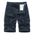 thumbnail image 3 of cllios Men's Cargo Shorts Summer Work Shorts Comfortable Athletic Shorts with Multi Pockets Fathers Day Gift Ideas Blue,L, 3 of 3