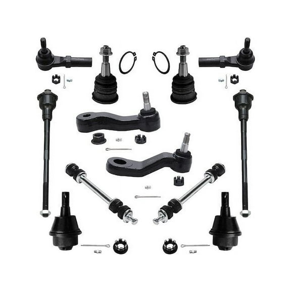 Front Ball Joint Sway Bar Link Tie Rod End Kit - Compatible with 2001 - 2006 Chevy Silverado 3500 2002 2003 2004 2005