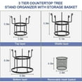 thumbnail image 5 of Auledio 3 Tier Mug Tree Holder Stand Cup Organizer Holds up to 15 Mugsfor Kitchen Counter-top in Black, 5 of 8