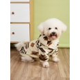 thumbnail image 2 of 1pc Plush Hooded Pet Hoodie With Totem Pattern For Both Cats And Dogs In Autumn And Winter, Warm And Cold Resistant, Rice Color, 2 of 5