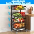 thumbnail image 4 of Carritos de cocina de 4 niveles con ruedas de metal ajustables de gran capacidad para frutas, 4 of 8