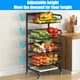 thumbnail image 4 of Carritos de cocina de 4 niveles con ruedas de metal ajustables de gran capacidad para frutas, 4 of 8