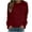 Wine, variant on Homenesgenics Womens Tops Plus Size Fashion Casual Long Sleeve Round Neck Solid Ladies Sweatshirt Tops Blouse