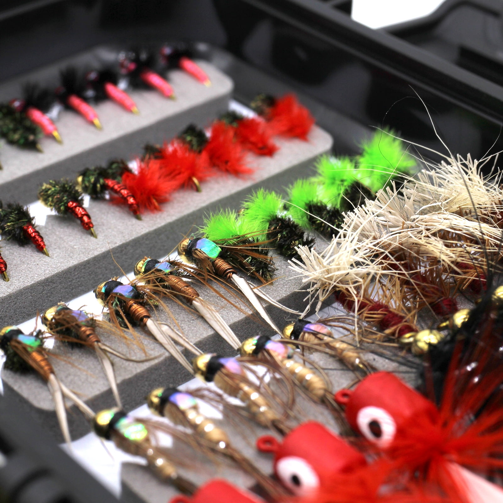 FAISOX Flies Assortment Fishing Lures Kit for Trout, 100 Count