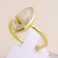 thumbnail image 3 of Earth Gems Jewelry Rutilated Quartz Ring Sterling Silver Ring Golden Rutilated Quartz Ring Statement Ring for Women's, 3 of 6