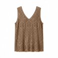 thumbnail image 5 of Wutalume Crochet Tank Tops for Women - V Neck Sleeveless Hollow Out Knit Loose Fit Boho Blouse for Summer Beach Vacation Casual Outfits and Cover Ups,Khaki One Size, 5 of 6
