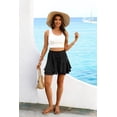 thumbnail image 4 of NICELF Flowy Shorts for Women Boho Ruffle Tiered Womens Skorts Summer Casual High Waist Mini Skirt Double-Layer Floral Skort, Black, 4 of 7