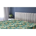 thumbnail image 5 of Ambesonne Poppy Pattern Fitted Sheet, Boho Tropical Floral, Twin XL Size, Teal Apricot Pale Green, 5 of 5