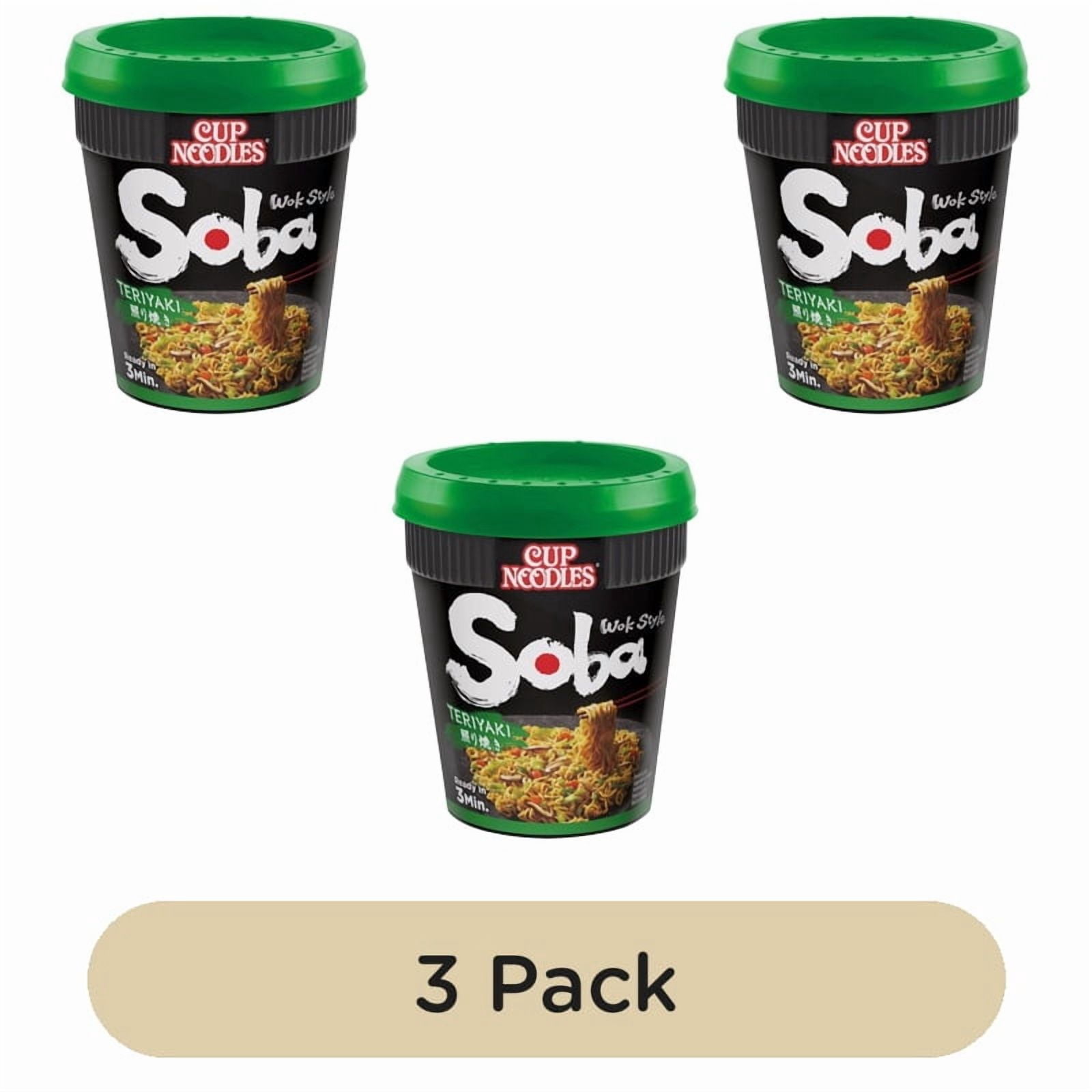 Nissin Soba Teriyaki Instant Noodles Pot 90g, British Import (Pack of 3)