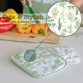 thumbnail image 5 of Sage+Stitch Heat Resistant Pot Holders with Hand Pockets and Hanging Loops | Set of 2 100% Cotton Dual Function Oven | 7'' x 9'' | Green Herbs, 5 of 7