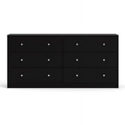 Tvilum Studio 6 Drawer Double Dresser for Adults, Black