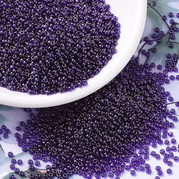 MIYUKI Round Rocailles Beads Japanese Seed Beads 11/0 (RR308) Cobalt golden Luster 2x1.3mm Hole: 0.8mm about 1111pcs/10g