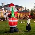 thumbnail image 3 of 7ft Christmas Inflatable Santa Claus with Candy and Christmas tree Outdoor Decor, Blow up Xmas Decorations for Yard, Built-in LED Light for Gardern Lawn Indoor Winter Holiday Party, 3 of 7