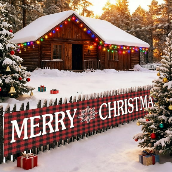 CREATITOY Christmas Banner 18x79 Inch Xmas Holiday Party DecorationsHome Christmas Tree DecorationFestive Indoor Outdoor Decor for Holiday Party Supplies
