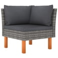 thumbnail image 2 of vidaXL Corner Sofas 2 pcs Poly Rattan and Solid Eucalyptus Wood, 2 of 7