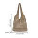 thumbnail image 3 of Bolso de playa de ganchillo para mujer, bolso de viaje informal, bolso grande de compras (caqui), 3 of 8