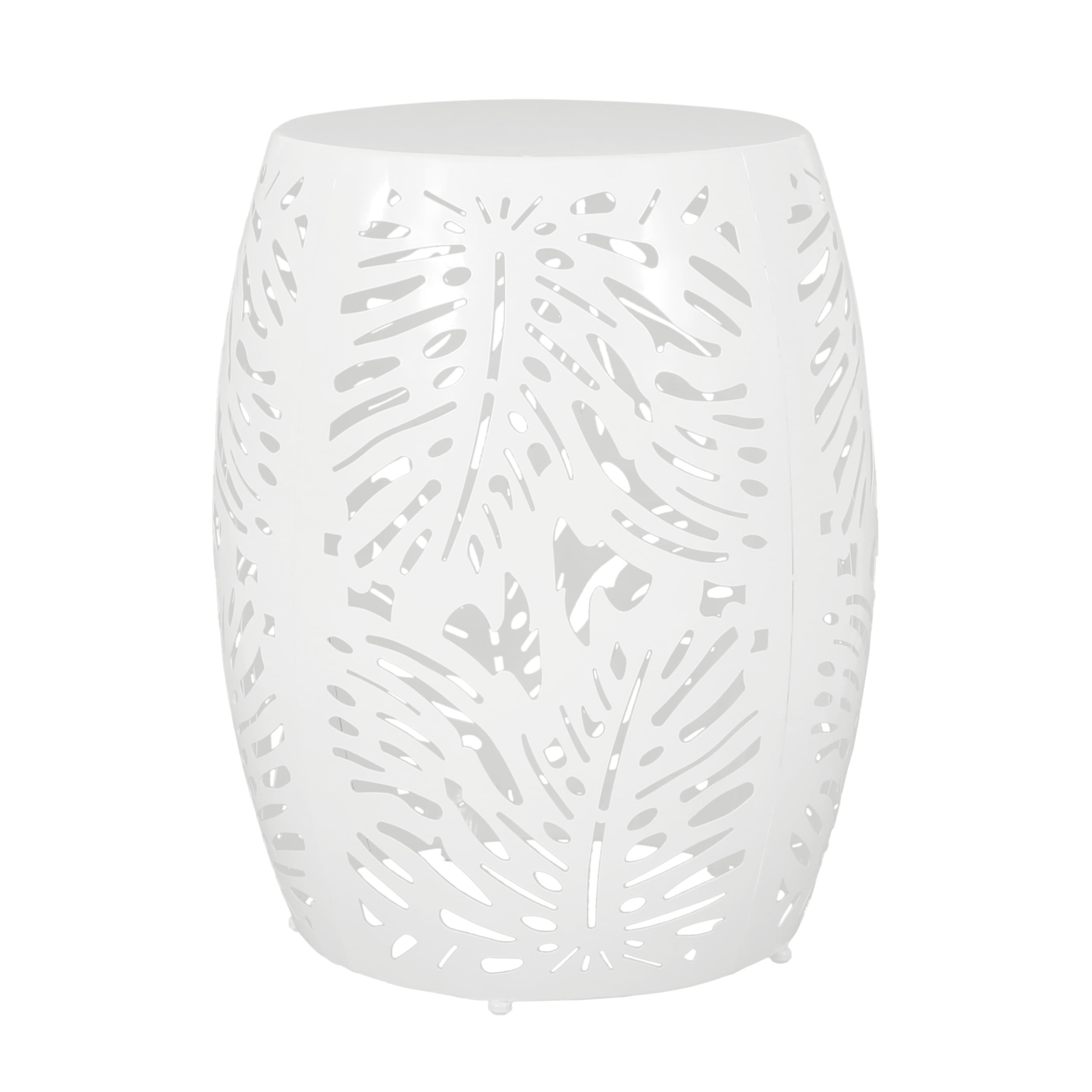 Lindsey Metal Outdoor Side Table, White