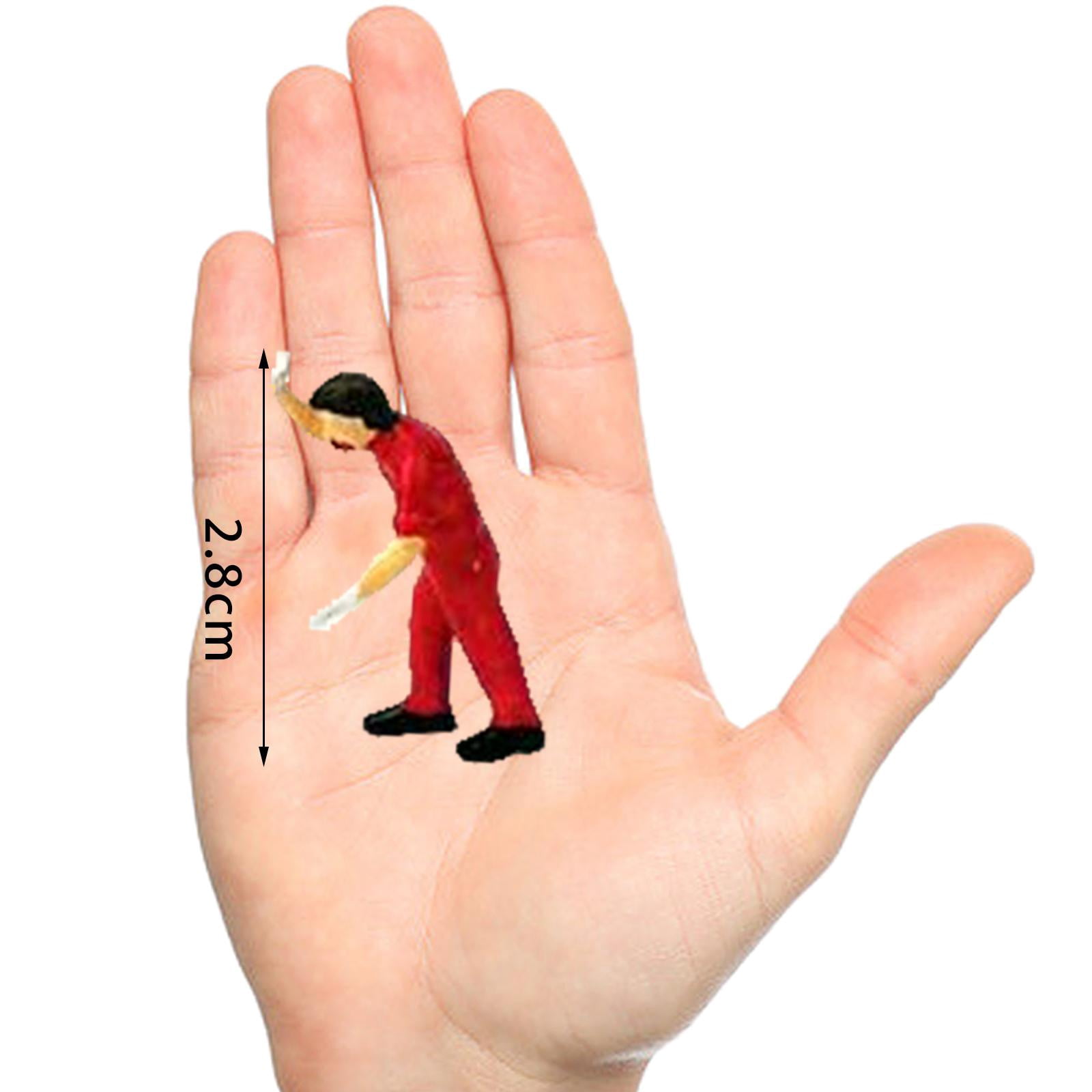LeeQinersw Hand Painted 1/64 Miniature People Figurines Garage Scenes Sand Table Decoration red