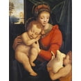 thumbnail image 2 of Lanino, Bernardino 15x18 Gold Ornate Wood Framed with Double Matting Museum Art Print Titled - The Madonna With The Sleeping Child and The Infant Baptist, 2 of 4