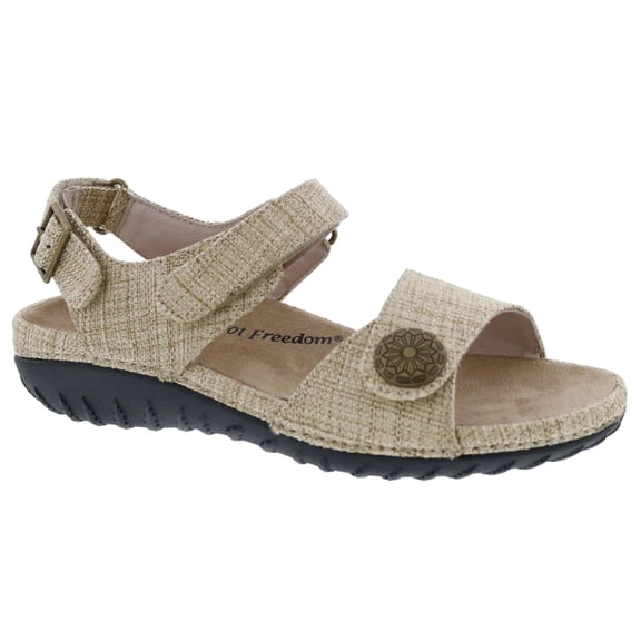 Drew Workaround Women Hook And Loop Sandal In Natural Fabric