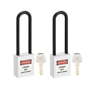 Uxcell 3'' Lockout Tagout Padlock Shackle Nylon White 2Pcs