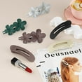 thumbnail image 6 of 4 PCS Large Flat Hair Clips for Women Girls, French Concord Lay Down Hair Claw Clips for Thick Thin Hair, Comfortable Curved Flat Clips, Matte Non-slip Strong Hold Hair Barrettes, Neutral, 6 of 10