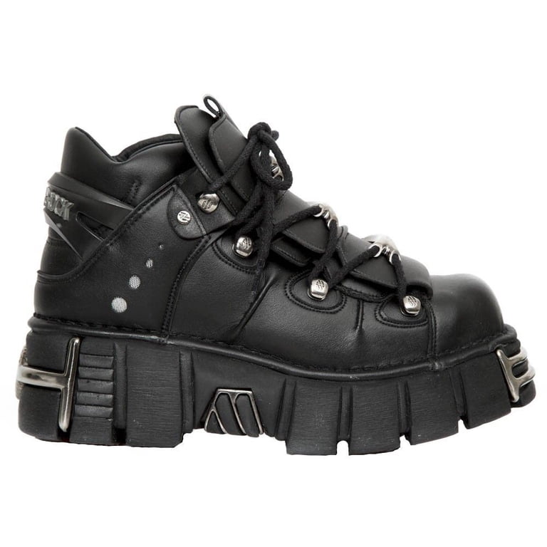 New Rock M-106-VS1 Unisex Metallic Black Vegan Leather Gothic Punk