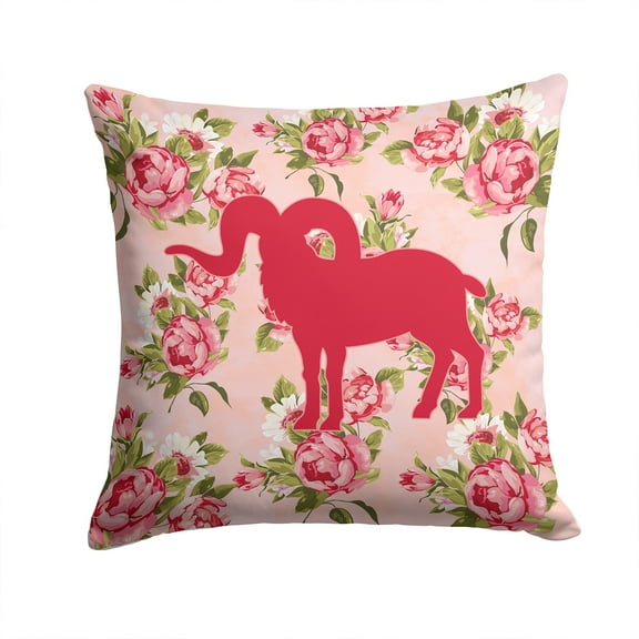 Carolines Treasures Sheep Shabby Chic Pink Roses Fabric Decorative Pillow 14Hx14W multicolor