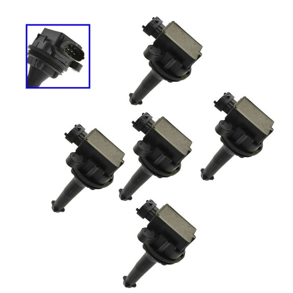 TRQ Ignition Coil Set of 5 L5 Kit for Volvo 2.8L 2.9L 2.3L 2.4L 2.5L ICA61532