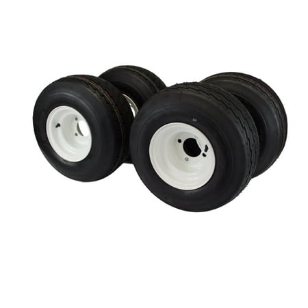 (Set of 4) 18x8.50-8 with 8x7 White Assembly for Golf Cart and Lawn Mower