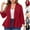 Red, variant on Lovzfmll Blazers for Women, Plus Size Solid Color Blazer, Lightweight Casual Suit Jacket with 3/4 Sleeve Ruffle Hem, Fall Clothing