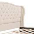 thumbnail image 5 of Fontana Wingback Upholstered Platform Bed Frame King Sky Neutral Beige Polyester, 5 of 8