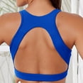 thumbnail image 5 of Bigersell Wireless Bra for Everyday Women's Sport Underwear Fitness Yoga Quick-drying Shockproof Vest Running Sport Bra Female Comfort Bra Regular Synthetic T-Shirt Bra Style 1622, Blue S, 5 of 7