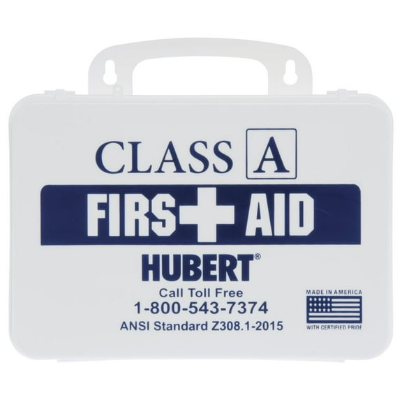 HUBERT® First Aid Kit with White Plastic Case Class A - 10" L x 3" D x 7" H