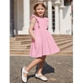 thumbnail image 3 of Vestido Arshiner para niña pequeña, rosa, manga con volantes, sin espalda, 3 of 8