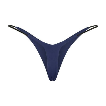 Annhoo Womens Thongs V Crossover Lowrise Panty Underwear No Show G-String Thongs Seamless Bikini Briefs