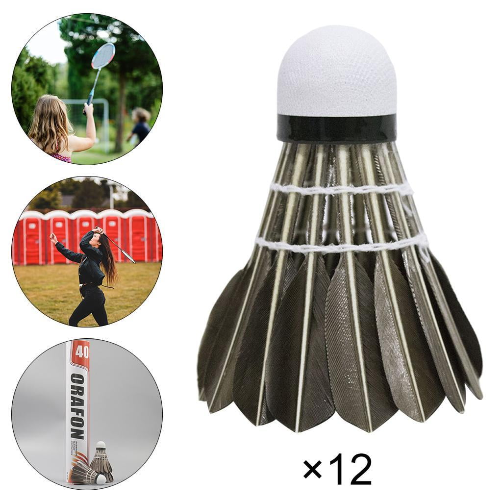 Shuttlecock 12 PCS Feather Badminton with Great Stability Durability High-Speed Badminton Birdies Balls for Outdoor Indoor Activity 