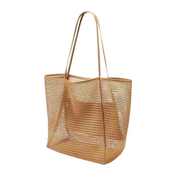Large Mesh Tote Bag for Everyday Use Lightweight Breathable Open Weave Design with Dual Shoulder Straps for Women Men