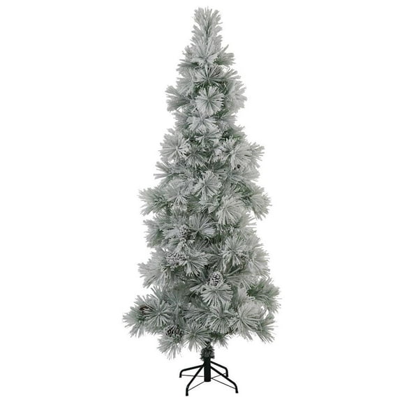 Vickerman 30995 - 9' x 48" Flocked Stone Pine with Pine Cones Christmas Tree (N132585)