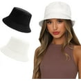 thumbnail image 1 of ORUYROP Bucket Hat for Women Men, Reversible Cotton Summer Sun Beach Fishing Cap Solid Color Style, 1 of 5