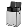 thumbnail image 3 of 40L Dual Kitchen Trash & Recycling Bin (2 x 15L) – Step Pedal, Soft-Close Lid, Removable Inner Buckets, Fingerprint-Resistant – Space-Saving Garbage Can for Home & Office, 3 of 5