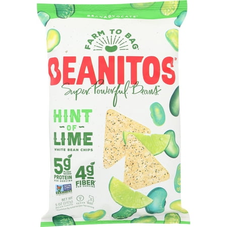Beanitos WhiteBean Lime Seasalt Chips, 5 OZ (Pack of 6)