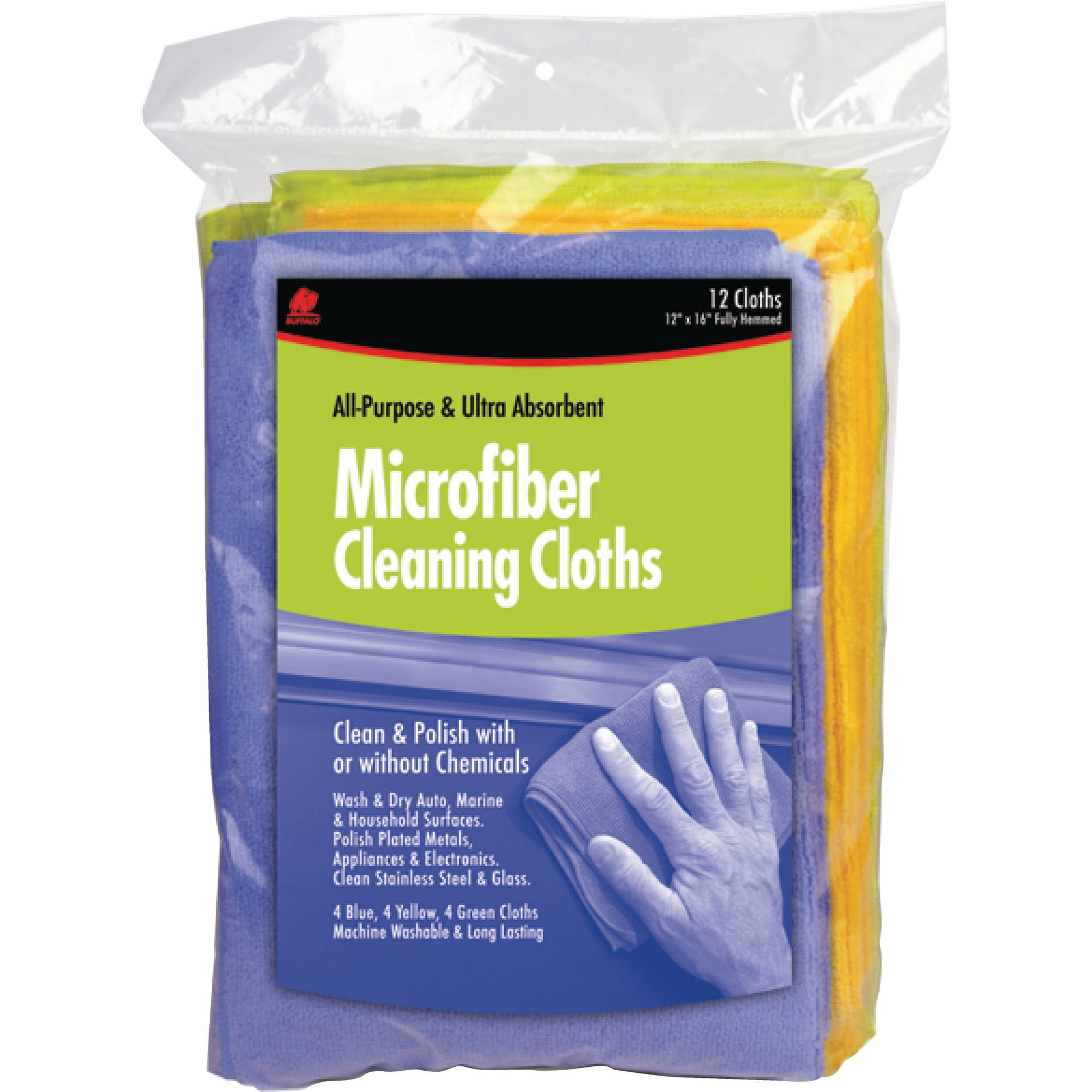 COMFIT Microfiber Cleaning Cloths 16 x 16 for Polishing Stainless Steel Kitchen Appliances & Streak Free Glass 3pk 