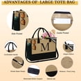 thumbnail image 4 of Bolsa de Playa YOOLIFE Personalizada con Inicial en Yute con 2 Bolsas de Maquillaje, 4 of 7